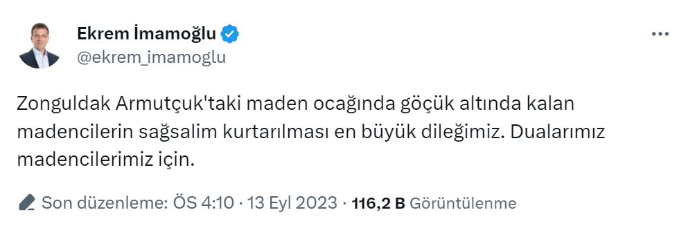 Siyasilerden maden ocağındaki göçükte hayatını kaybeden işçi için başsağlığı mesajı