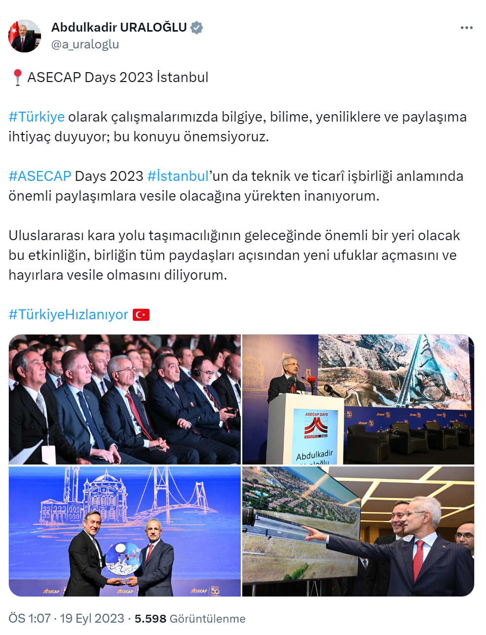Bakan Uraloğlu, ASECAP Days 2023 zirvesine katıldı