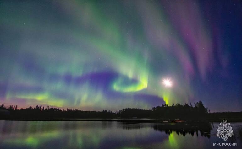 Rusya’da beliren kutup ışıkları fotoğraflandı
