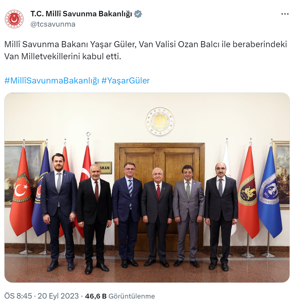 Bakan Güler, Van Valisi Balcı ile Van Milletvekillerini kabul etti