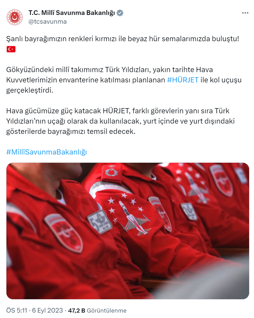 Türk Yıldızları, HÜRJET ile kol uçuşu gerçekleştirdi