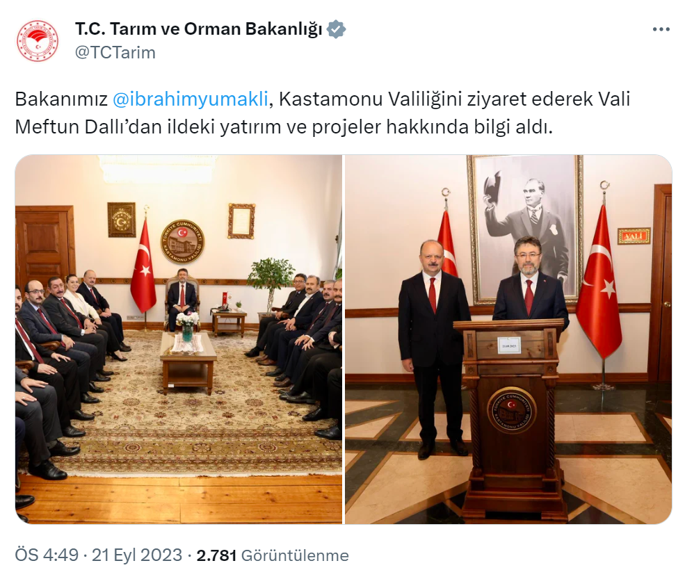 Bakan Yumaklı, Kastamonu Valiliğini ziyaret etti