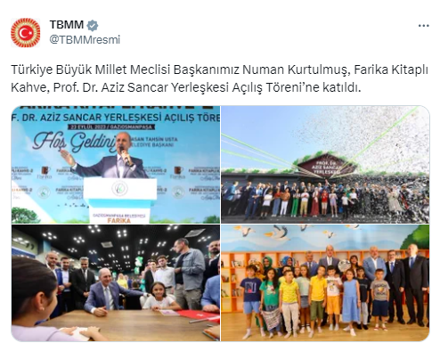 Kurtulmuş, Farika Kitaplı Kahve, Prof. Dr. Aziz Sancar Yerleşkesi Açılış Töreni’ne katıldı