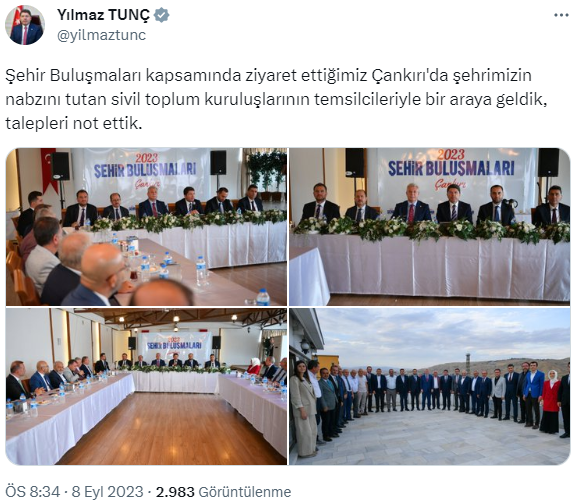 Bakan Tunç, Çankırı’da STK temsilcileriyle bir araya geldi