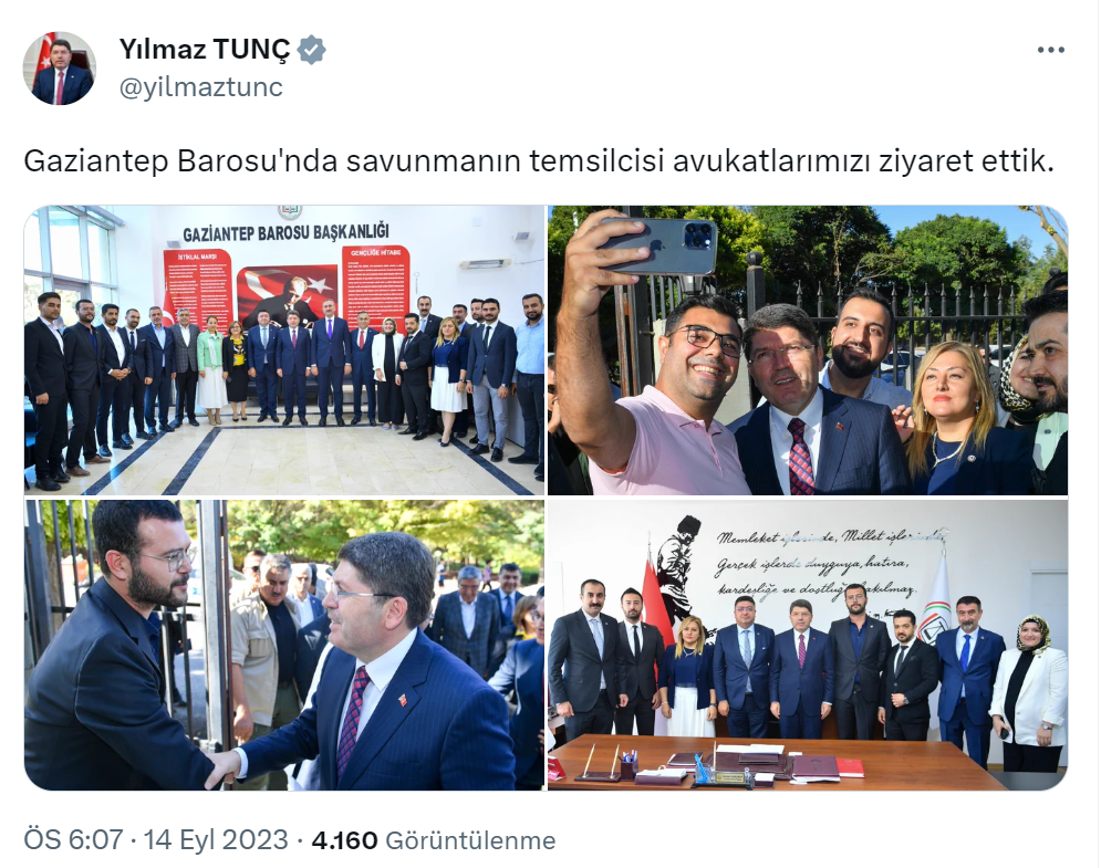 Bakan Tunç, Gaziantep’te ziyaretlerini sürdürüyor