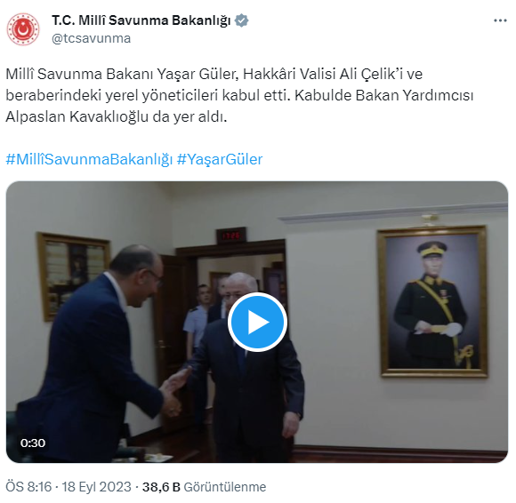 Bakan Güler, Vali Çelik ve beraberindeki yerel yöneticileri kabul etti