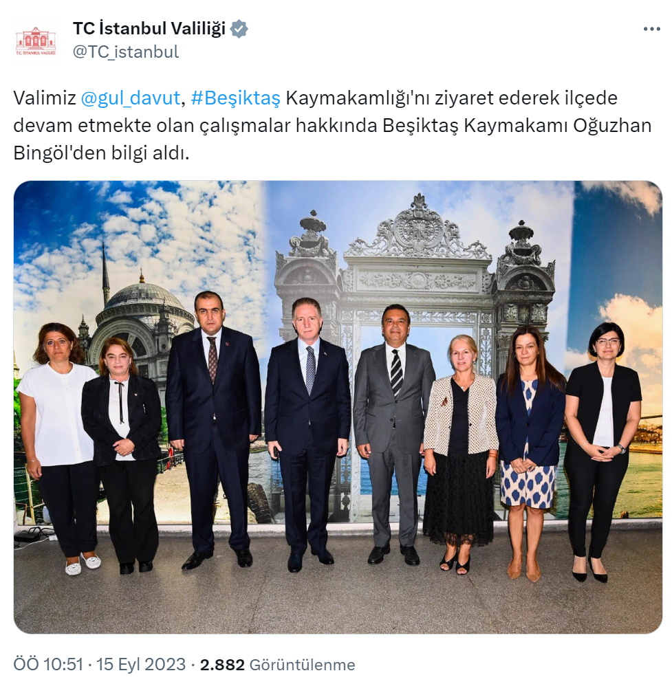 İstanbul Valisi Gül, Beşiktaş Kaymakamlığı’nı ziyaret etti