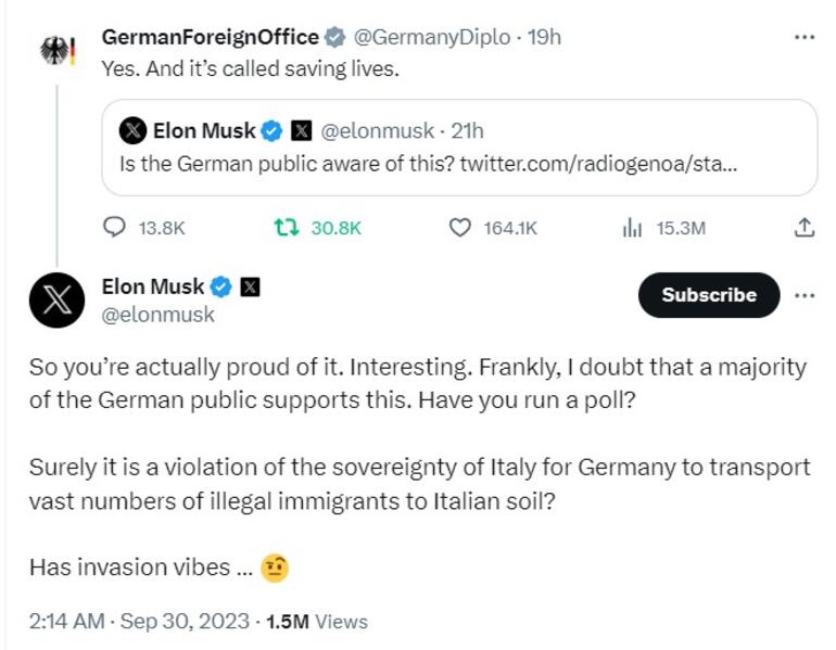 Almanya Dışişleri ile Elon Musk arasında ‘mülteci’ gerginliği
