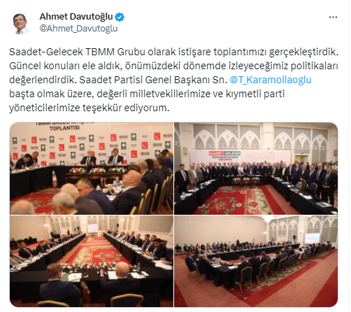 Davutoğlu ile Karamollaoğlu istişare toplantısı yaptı