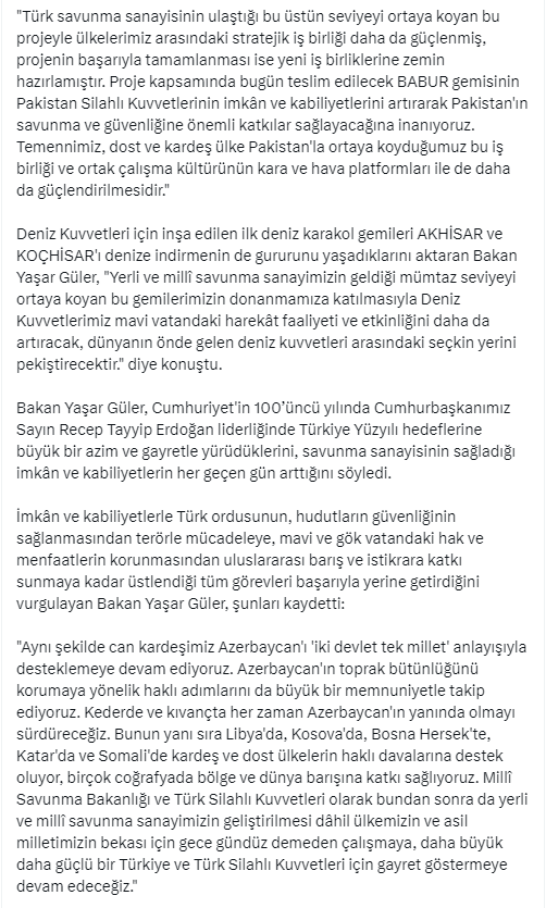 Bakan Güler: “Daha güçlü bir Türkiye ve TSK için gayret göstermeye devam edeceğiz”