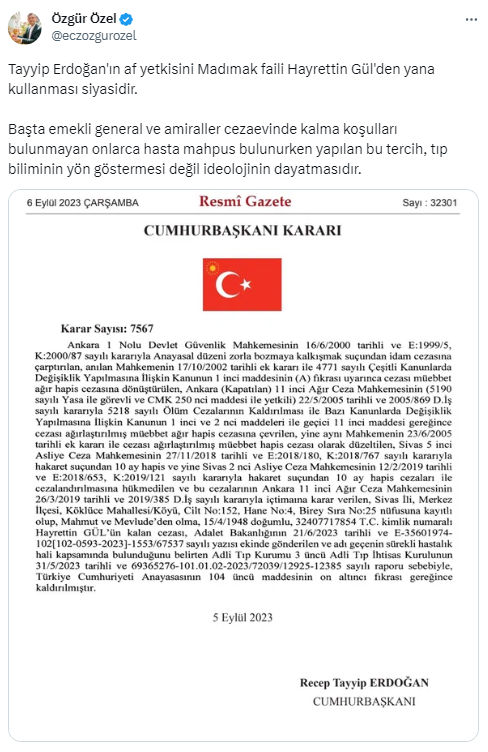 Özel: “Erdoğan’ın af yetkisini Madımak faili Gül’den yana kullanması siyasidir”