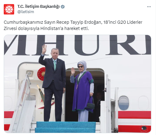Cumhurbaşkanı Erdoğan G20 Liderler Zirvesi için Hindistan’a gidiyor