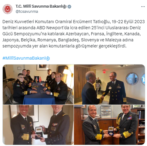Oramiral Tatlıoğlu, 25’inci Uluslararası Deniz Gücü Sempozyumu’na katıldı