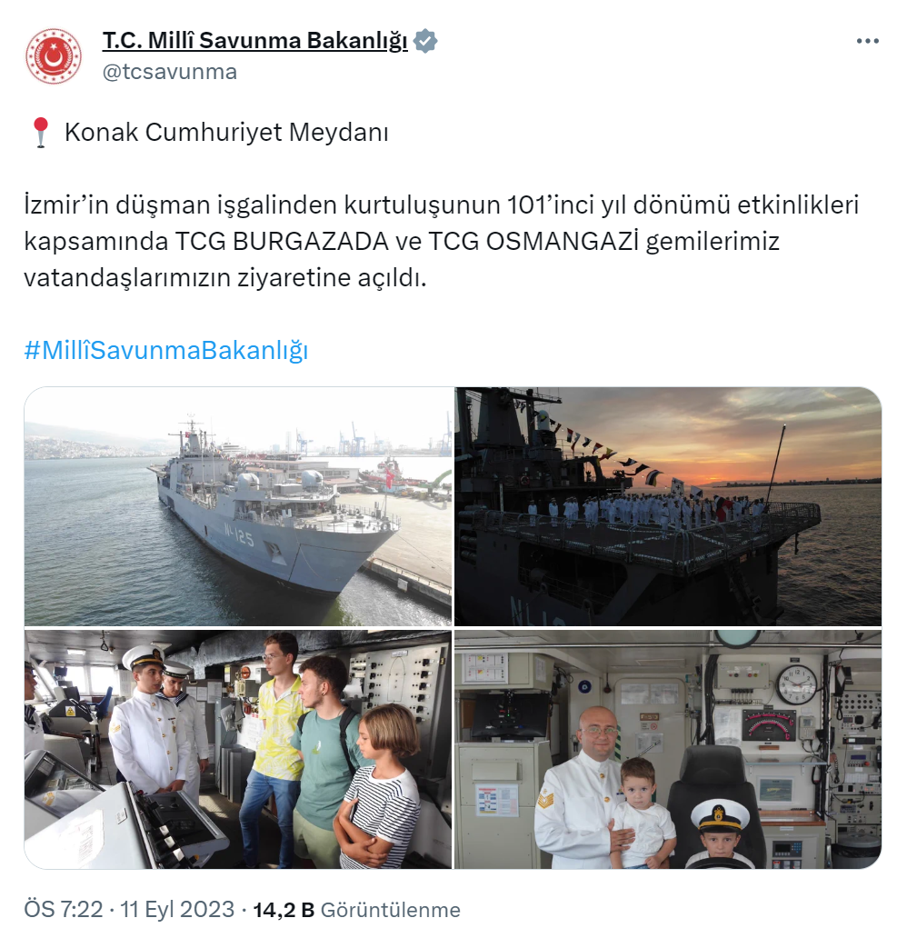 TCG Burgazada ve TCG Osmangazi gemileri İzmir’de ziyarete açıldı