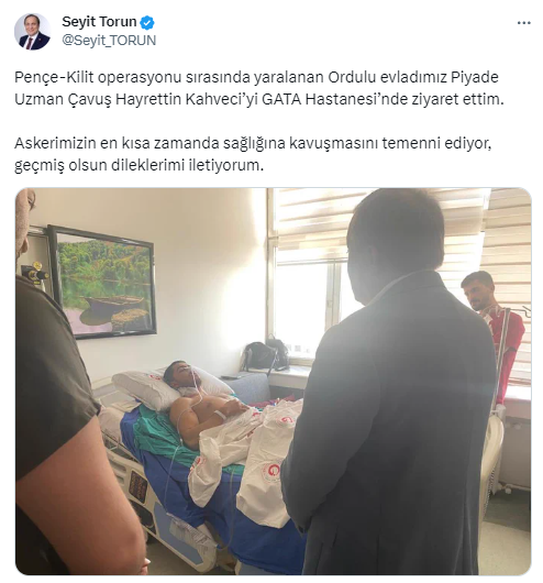 CHP’li Torun, Pençe-Kilit Operasyonu’nda yaralanan askeri ziyaret etti