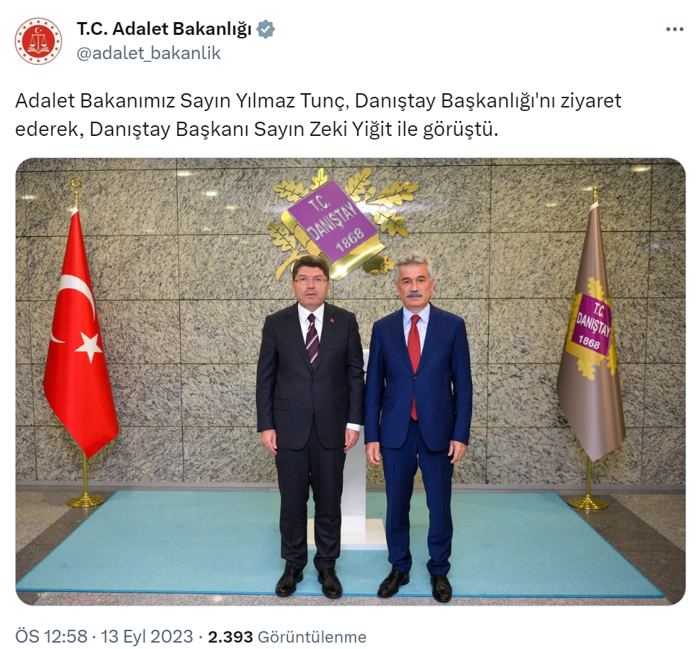 Bakan Tunç, Danıştay Başkanlığı’nı ziyaret etti