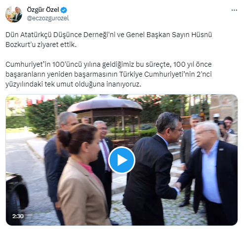 CHP’li Özel, Atatürkçü Düşünce Derneği’ni ziyaret etti