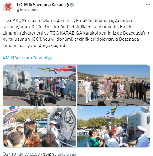 TCG Akçay, mayın gemisi Erdek Limanı’nı ziyaret etti