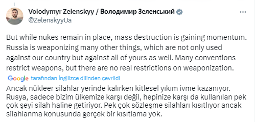 Ukrayna Devlet Başkanı Zelenski: “Savaş suçları cezalandırılmalı”