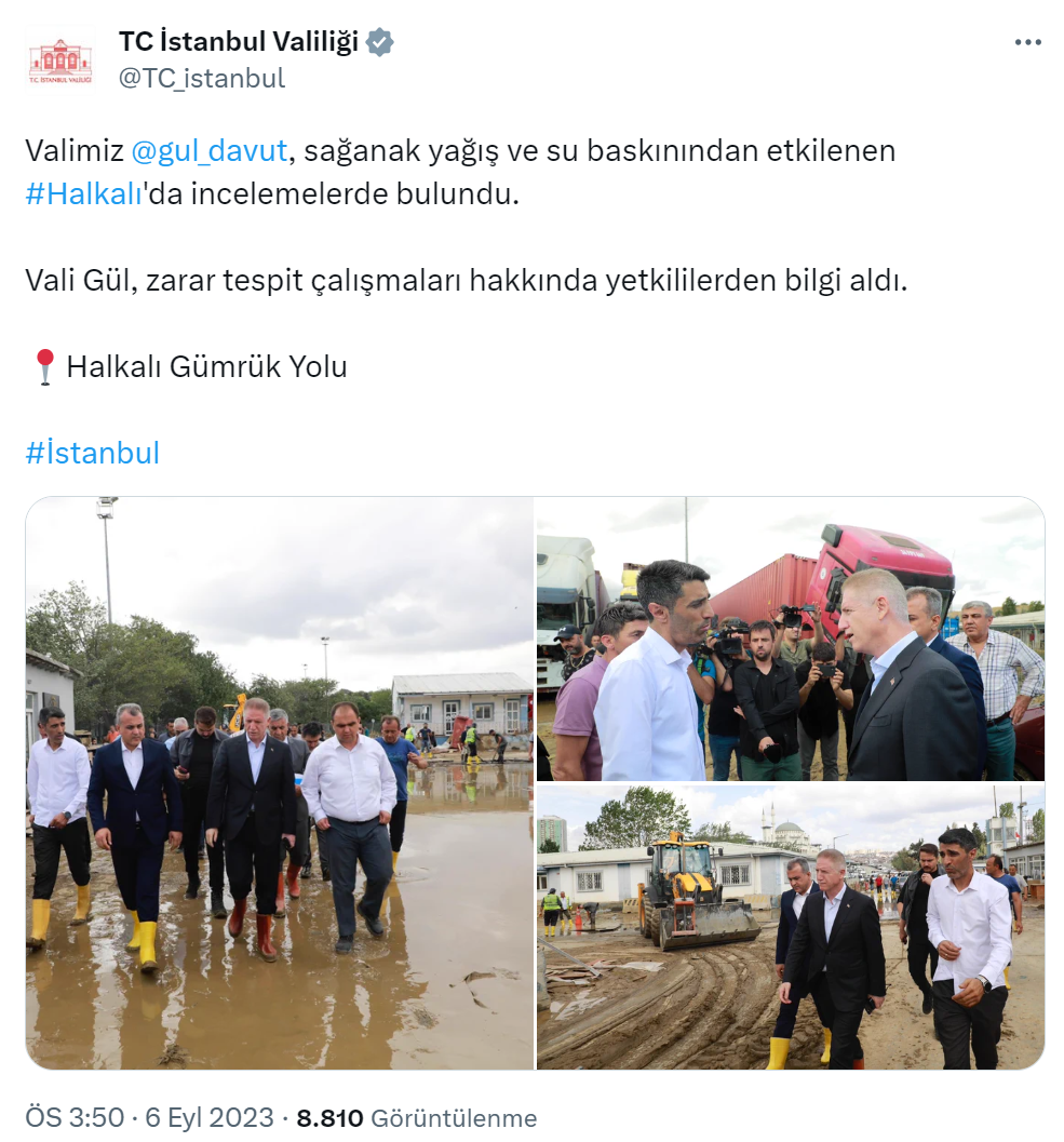 İstanbul Valisi Gül, su baskınından etkilenen ilçeleri ziyaret etti