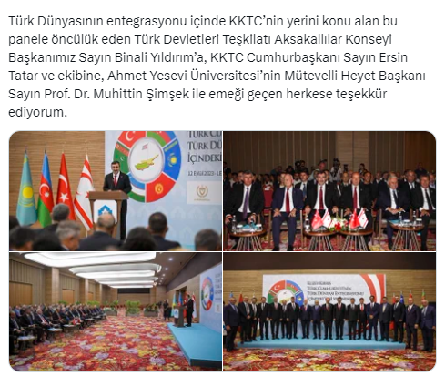 Yılmaz, KKTC’nin Türk Dünyası Entegrasyonu İçindeki Yeri ve Önemi Paneli’ne katıldı