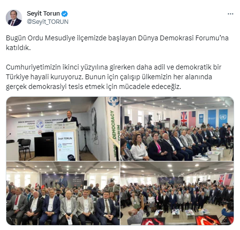 CHP’li Torun, Dünya Demokrasi Forumu’na katıldı