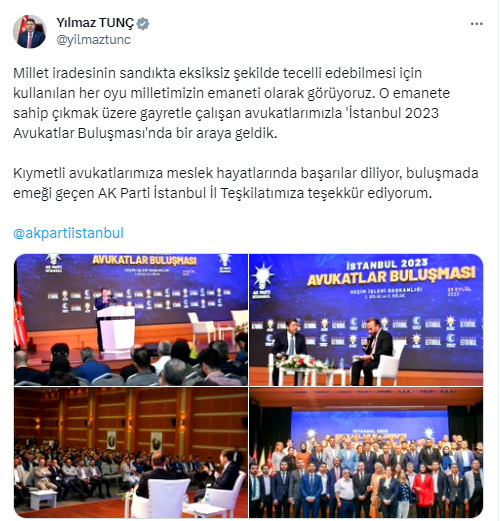 Bakan Tunç, İstanbul 2023 Avukatlar Buluşması’na katıldı
