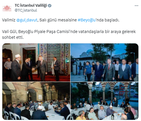 Vali Gül’ün Beyoğlu ziyareti