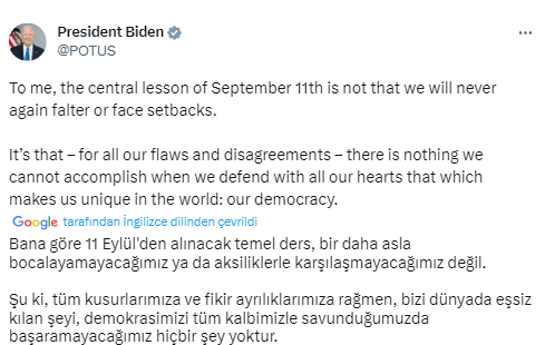 Biden: “Demokrasimizi tüm kalbimizle savunduğumuzda başaramayacağımız hiçbir şey yoktur”