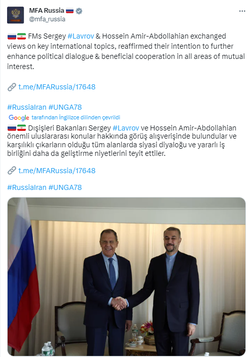 Rusya Dışişleri Bakanı Lavrov, İranlı mevkidaşı ile görüş alışverişinde bulundu