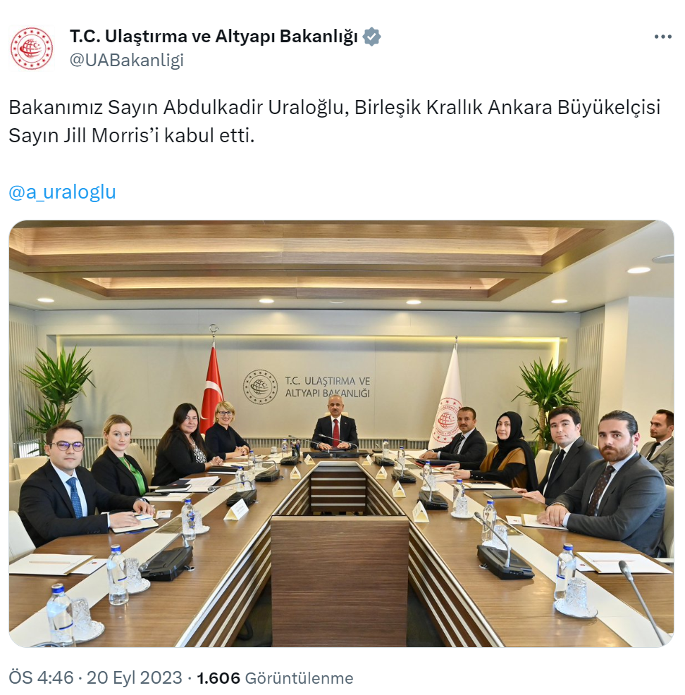 Bakan Uraloğlu, Birleşik Krallık Büyükelçisi Morris’i kabul etti