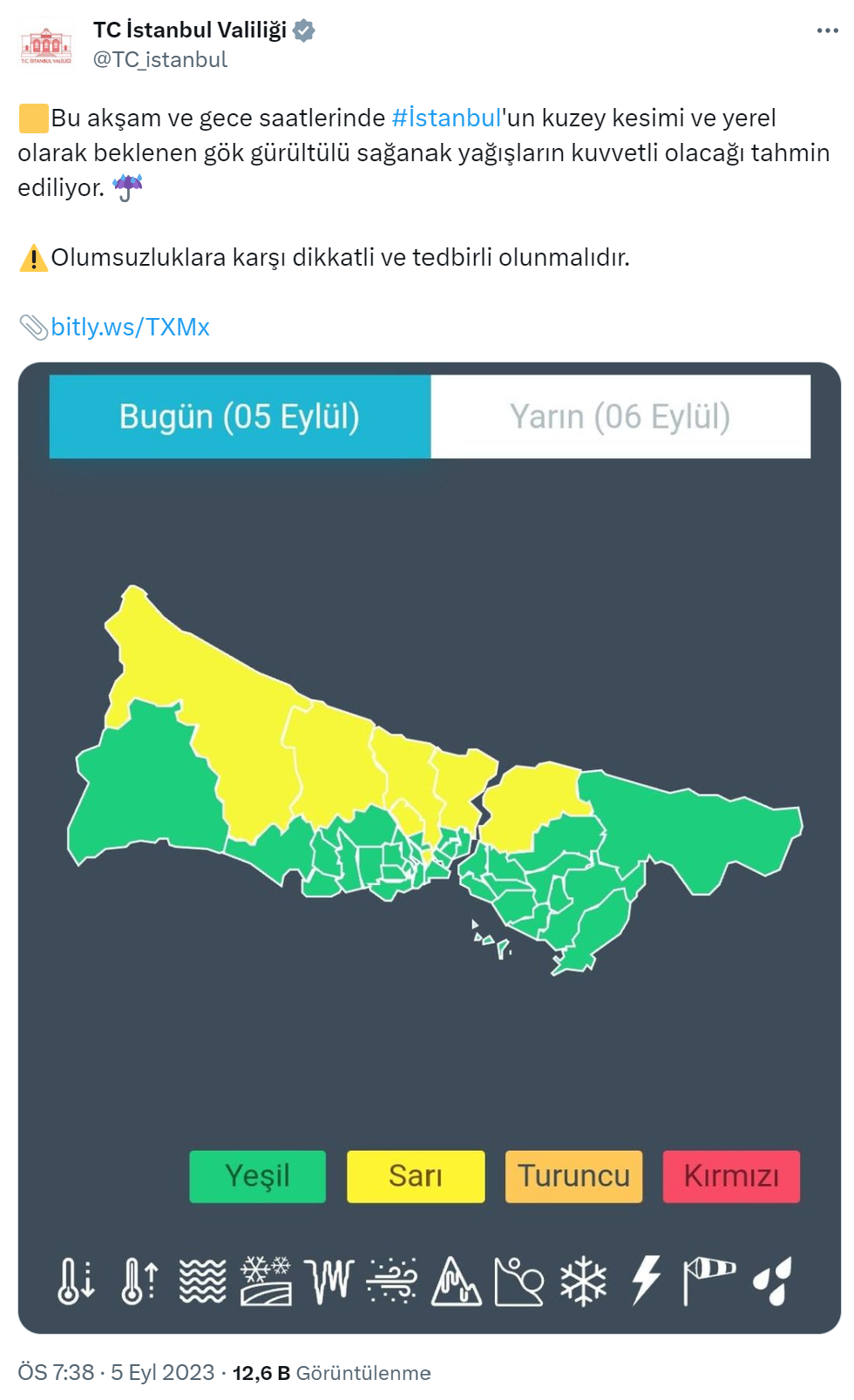 İstanbul Valiliği’nden sağanak yağış uyarısı