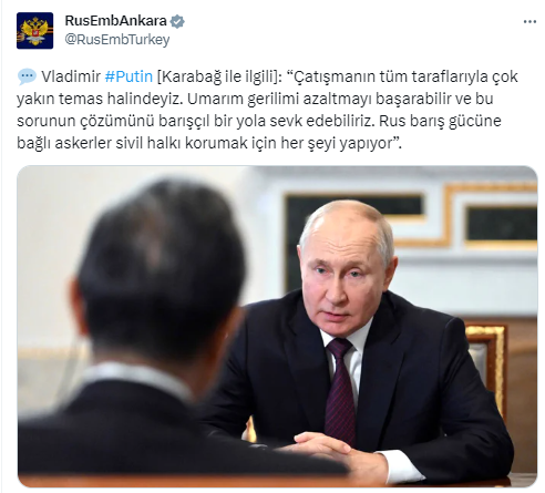 Putin: “Çatışmanın tüm taraflarıyla çok yakın temas halindeyiz”