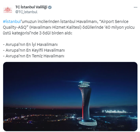 İstanbul Havalimanı 3 ödül aldı