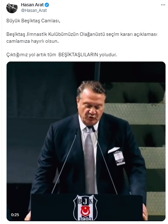 Beşiktaş'ta başkanlığa ilk aday Hasan Arat