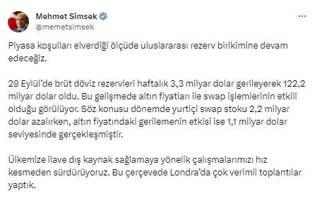 Merkez Bankası rezervlerindeki 15 haftalık yükseliş serisi neden sona erdi? Bakan Şimşek sebebini anlattı