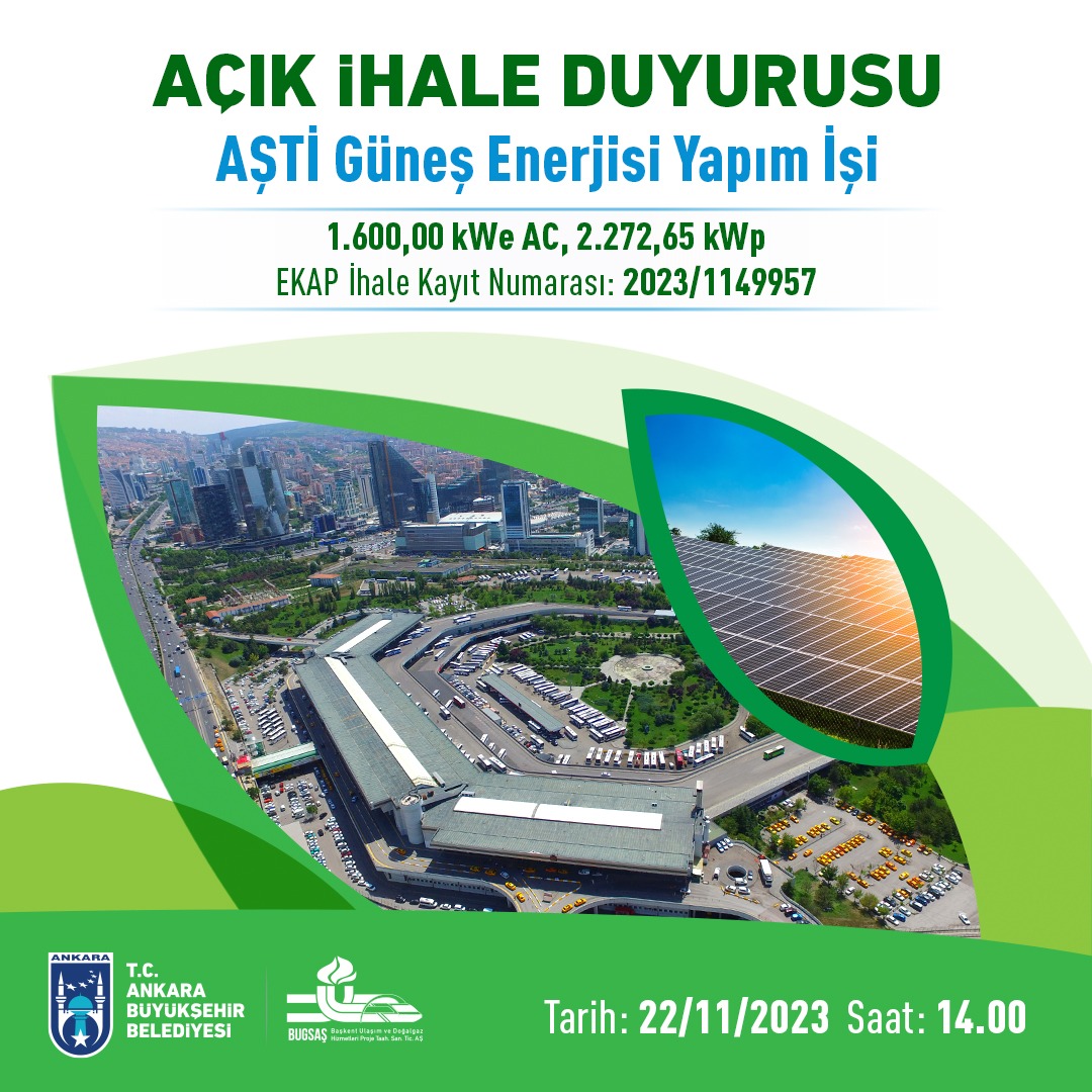 AŞTİ’ye Güneş Enerji Santrali kurulacak