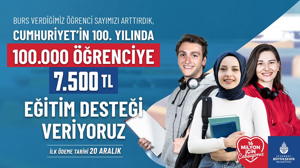 İBB’den Cumhuriyet’in 100 yılı kapsamında 100 öğrenciye eğitim desteği