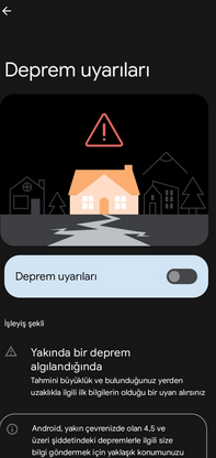Google deprem uyarı sistemi