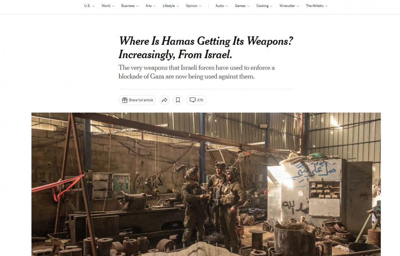 NYT: Hamas İsrail’i kendi silahları ile vuruyor