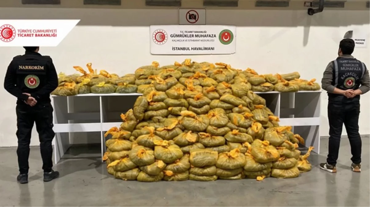 İstanbul Havalimanı’nda piyasa değeri 68 milyon lira olan 568 kilo uyuşturucu ele geçirildi