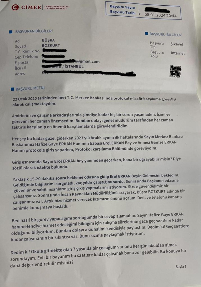 Hafize Gaye Erkan’dan babasının Merkez Bankası çalışanını işten attırdığı iddialarına yanıt