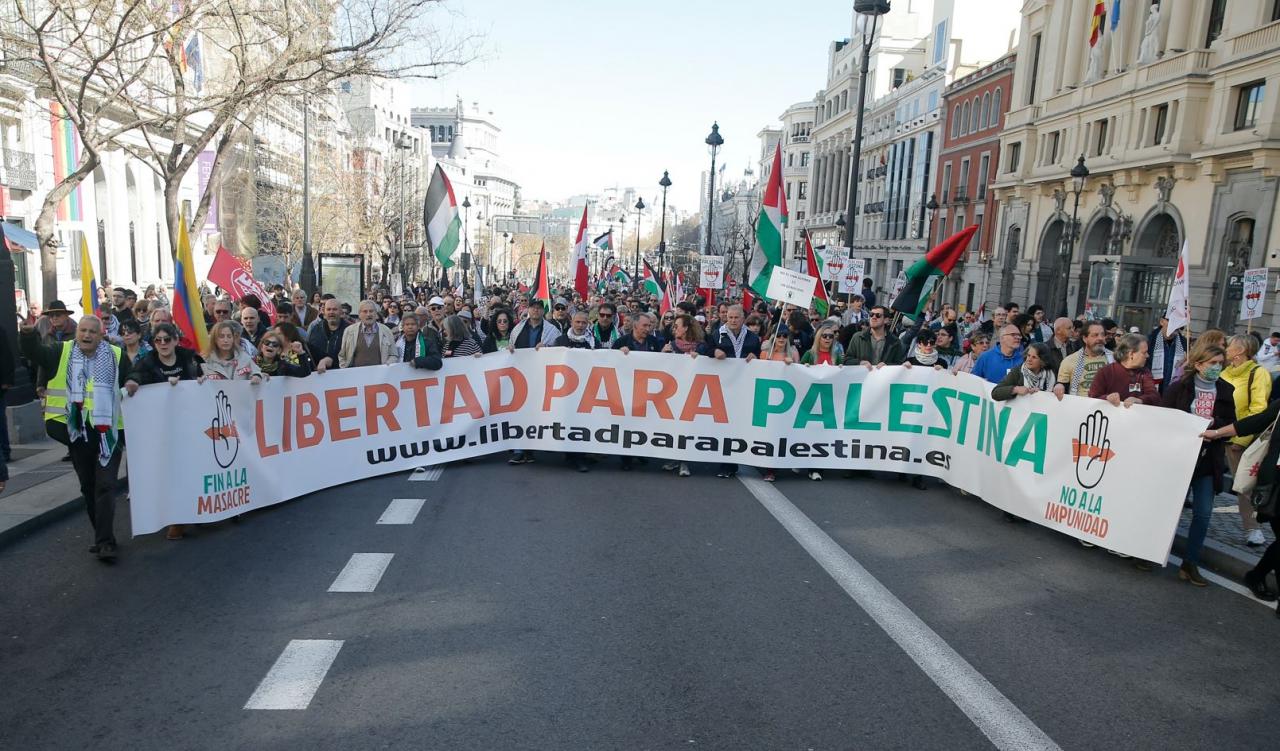 İspanya’da binlerce kişi “Gazze” için yürüdü! Hükümete sert tepki