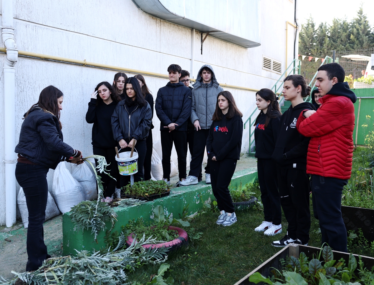 Bursa’da öğrenciler, enginar ve çilek fidelerini ekti