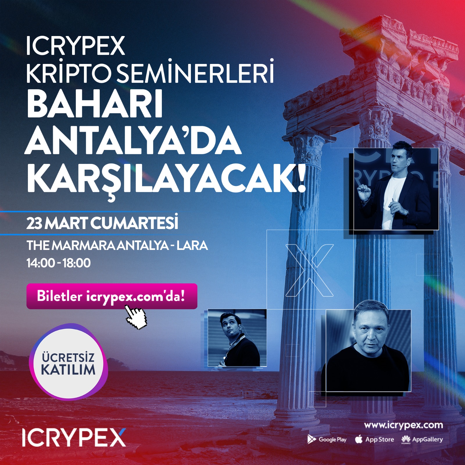 ICRYPEX ile Kripto ve Ekonomi Seminerleri 23 Mart’ta The Marmara Otel Lara Antalya’da