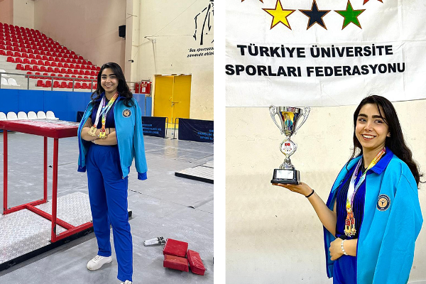 Türkiye şampiyonu sporcudan Toros Üniversitesi Rektörü Arıöz’e ziyaret