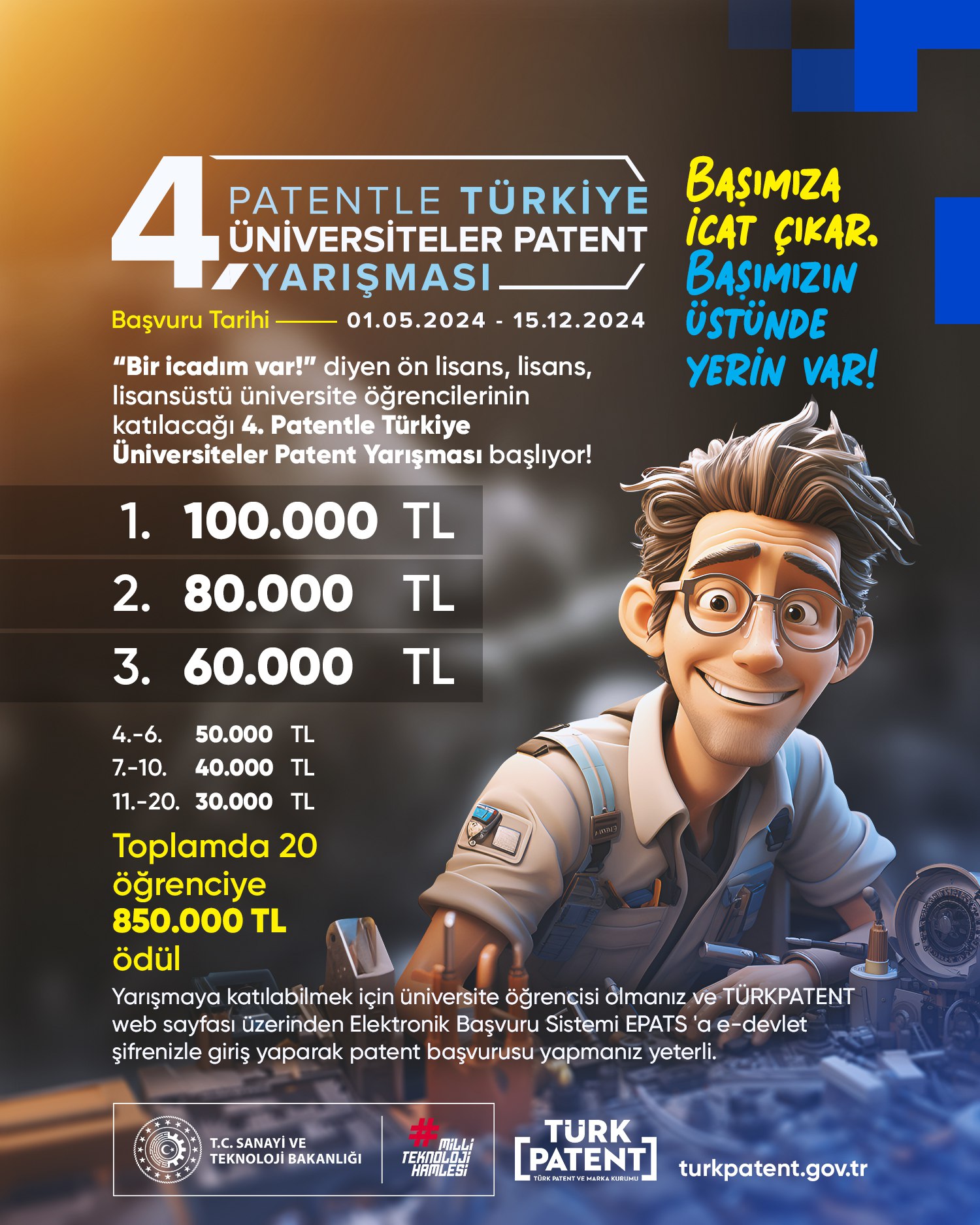 Patentle Türkiye-Üniversiteler Patent Yarışması’nın başvuruları başladı