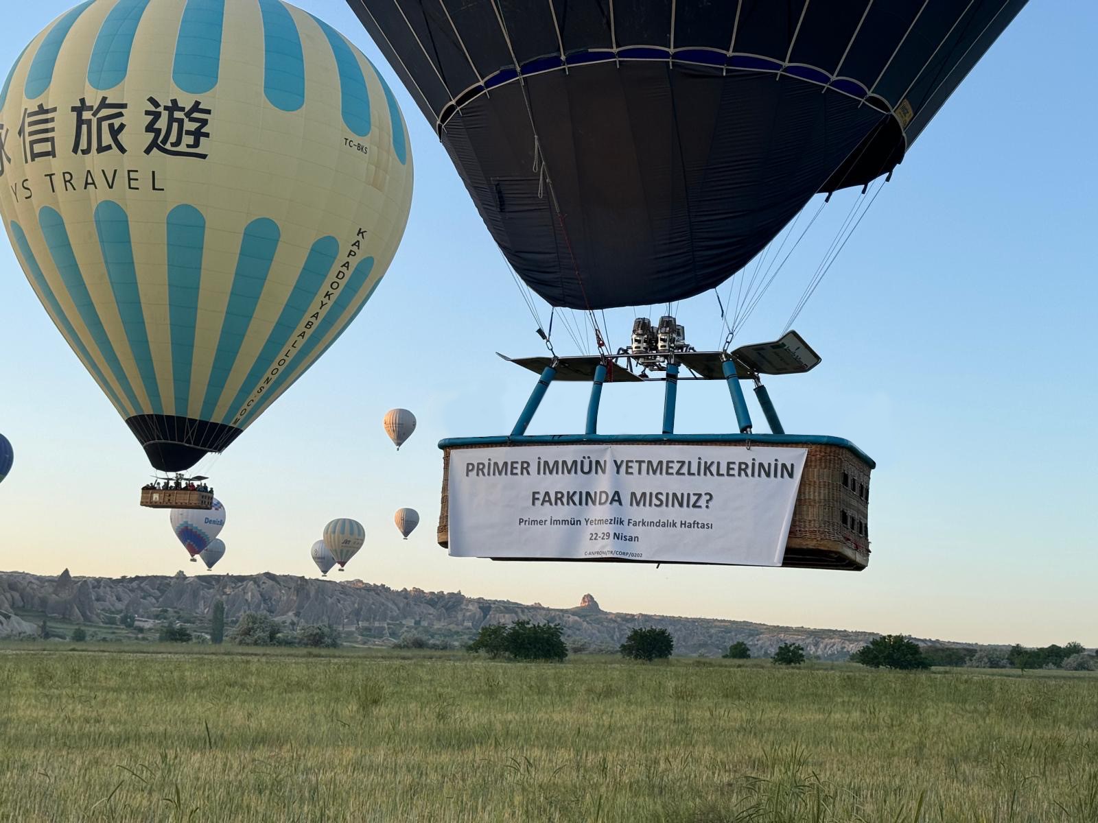 Kapadokya’daki balonlar primer immün yetmezlik hastaları için yükseldi