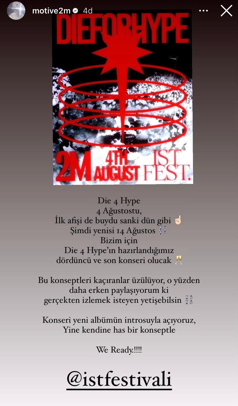 Ünlü rapçi Motive, “Die 4 Hype” konserini son kez İstanbul Festivali’nde gerçekleştirecek!