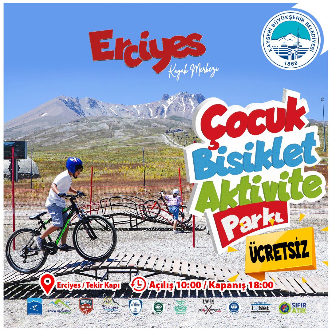 Erciyes’te çocuk bisiklet ve aktivite parkı hizmete açıldı